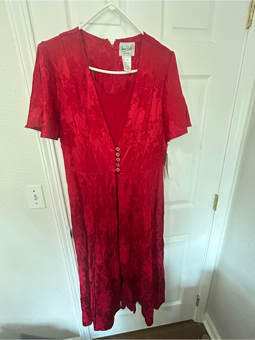 Olivia rose Red V-Neck Midi Dress